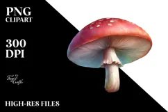 Pastel Mushroom Watercolor, PNG Product Image 2