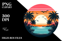 Retro Tropical Sunset, Transparent PNG Product Image 2