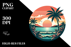 Retro Tropical Sunset, Premium PNG Product Image 2