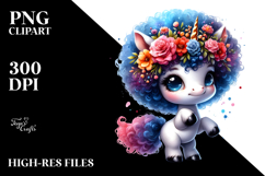 Dancing Baby Unicorn with Floral Wreath PNG Product Image 2