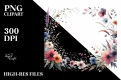 Colorful Watercolor Wild Frame | Sublimation Clipart Product Image 3