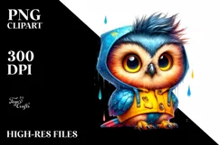 Cute Baby Owl Sitting PNG Product Image 3