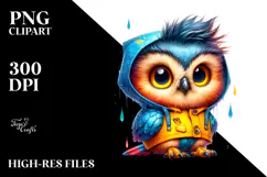 Cute Baby Owl Sitting PNG Product Image 2