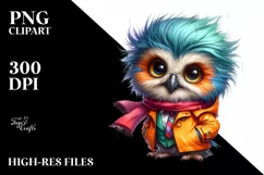 Cute Baby Owl Sitting PNG Product Image 3