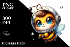 Cute Baby Bee in Astronaut Helmet PNG Product Image 2