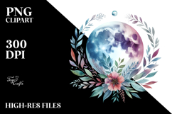 Vibrant Boho Moon Clipart Product Image 2