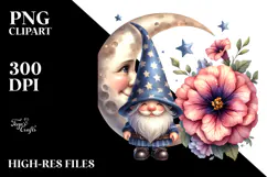 Cute GNOME with Petunia Ornament PNG Product Image 2