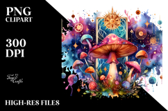 Vibrant Celestial Mushroom PNG Product Image 2