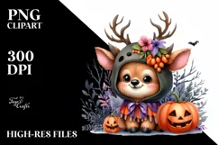 Vibrant Baby Elk Halloween Clipart Product Image 1
