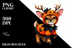 Vibrant Baby Elk Halloween Clipart Product Image 3