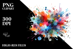 Colorful Brushstroke Summer Flower PNG Product Image 2