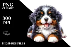 Cute Bernese Mountain Dog, Transparent PNG Product Image 2