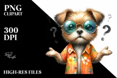 Funny Dog Standing with Sunglasses and Confused Look Clipart Product Image 3