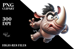 Sarcastic Side-Eye Rhino PNG Product Image 2