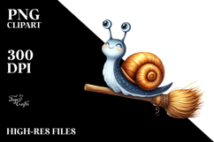 Funny Snail Witch Sticker Clipart Product Image 2