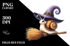 Funny Snail Witch Sticker Clipart Product Image 2