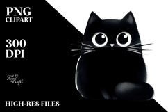 Funny Black Cat PNG Product Image 2