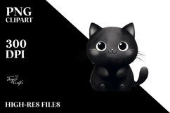 Funny Black Cat PNG Product Image 2