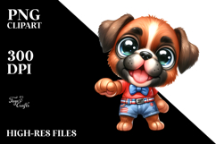 Cute Cartoon Boxer, Transparent PNG Product Image 2