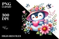 Adorned Penguin on Flower, Colorful PNG Product Image 2