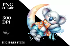 Vibrant Watercolor Whimsical Baby Koala | Sublimation | Product Image 3