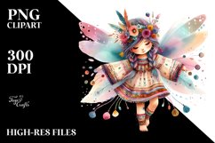 Colorful Cute Fairy Dancing | Clipart Product Image 1
