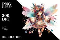 Colorful Cute Fairy Dancing | Clipart Product Image 1