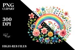 Cute Rainbow Flowers PNG Product Image 2