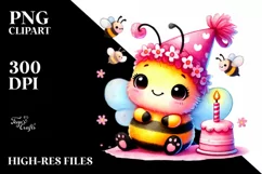 Colorful Baby Bee PNG Product Image 2