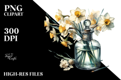 Abstract Bottle Daffodil | Sublimation Clipart Product Image 2