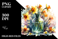 Abstract Bottle Daffodil | Sublimation Clipart Product Image 2