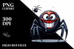 Funny Watercolor Goofy Smile Spider Clipart Product Image 1
