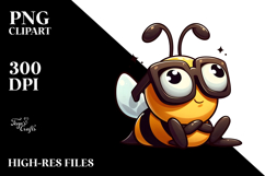 Bee with Oversized Sunglasses PNG Product Image 2
