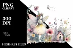 Whimsical Fairy | Watercolor Clipart Product Image 1