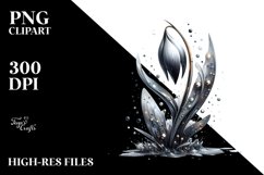 Glossy Snowdrop Metallic Abstract Clipart Product Image 3