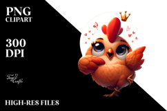 Playful Chicken with Dramatic Sass PNG Product Image 2
