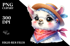 Proud Llama Chick Bandana Clipart Product Image 2