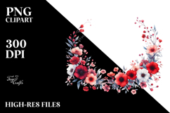 Red Flowers Frame | Sublimation Clipart Product Image 2