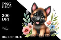 Baby Malinois with Big Eyes PNG Product Image 2
