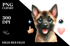 Baby Malinois with Big Eyes PNG Product Image 2