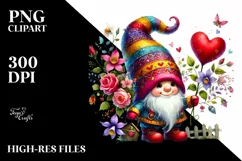 Detailed Valentines Gnome PNG Product Image 2