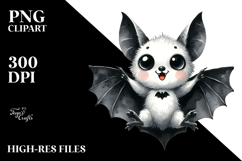Funny Simple White Bat, Chibi Style Product Image 2