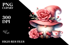Floating Gnome with Carnation, Transparent PNG Product Image 2
