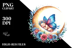 Vibrant Watercolor Baby Butterfly | Sublimation | Clipart Product Image 2