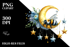 Vibrant Bee &amp; Moon On Stars Teacup Product Image 2