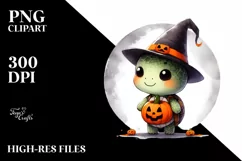 Cute Baby Turtle Halloween PNG Product Image 3