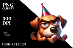 Exaggerated Dog with Party Hat PNG Product Image 2