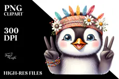Cute Penguin Portrait, Transparent PNG Product Image 2