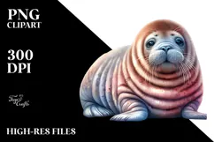 Baby Walrus with Big Eyes PNG Product Image 2