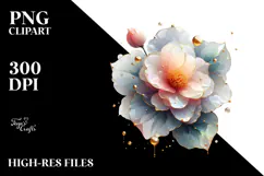 Abstract Golden Begonia PNG Product Image 2